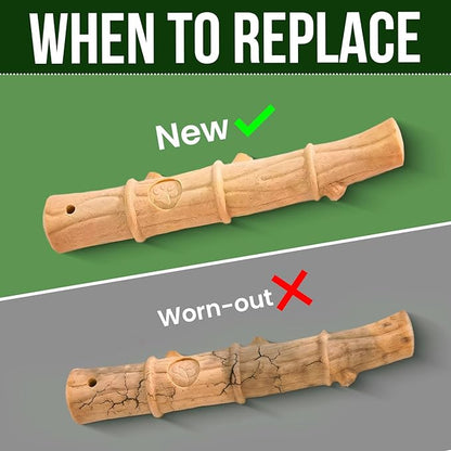 Durable Non-Splintering Dog Chew Toy for Small Breeds – 5.5” Bamboo-Shaped Stick with Natural Wood Bits, Eco-Friendly, Non-Toxic, Long-Lasting for Aggressive Chewers