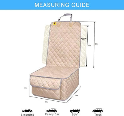 Bark Lover Deluxe Dog Seat Cover for Front Seat-More Durable Waterproof Front Seat Protector, High Heat Resistant and Nonslip Front Seat Cover for Dogs Kids, Universal Size (Beige MAT)