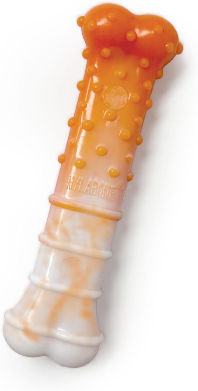 Nylabone Limited Edition 70th Birthday Textured Bone Power Chew Toy for Dogs, Durable & Tough Dog Toys for Aggressive Chewers, Roasted Chicken Flavor, X-Small Dogs - Up to 15 lbs (1 Count)
