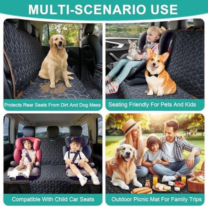 Meginc Bench Seat Covers for Trucks,Dog Car Seat Covers for Ford f150/Ram1500/Nissan Frontier/Toyota Tacoma/GMC Canyon,Nonslip Truck Seat Cover for Dogs (Brown) - Image 5