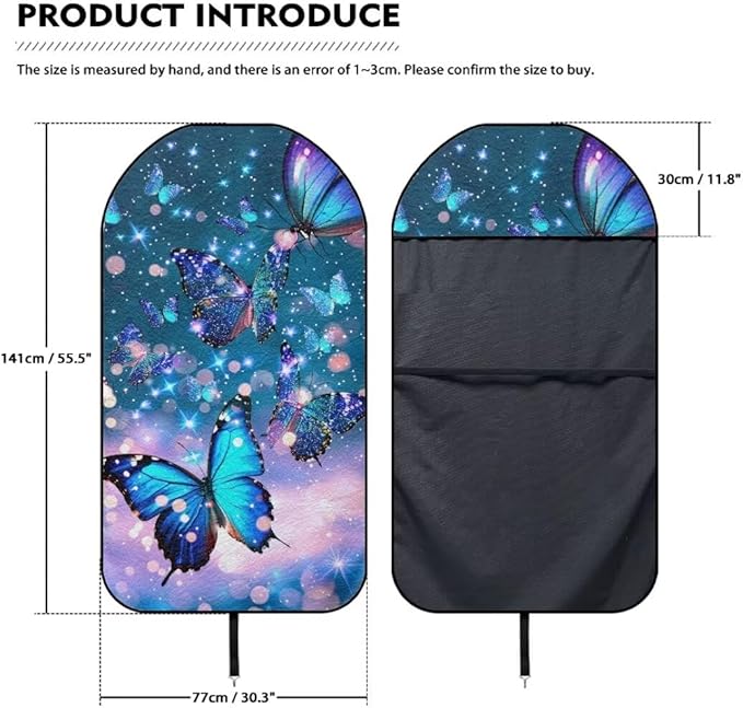 Coldinair Galaxy Butterfly Towel Waterproof Sweat Beach Seat Cover Universal for Car Truck SUV Seat for Dog or Workout,Non-Slip and Easy to Install