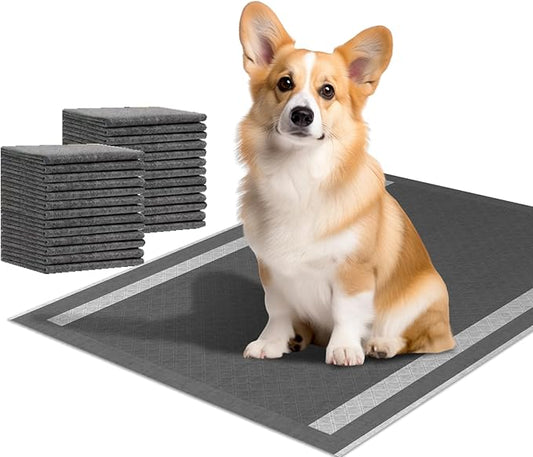 Dog and Puppy Pee Pads 50 Count, 23'' x 23'' Charcoal Odor-Control Puppy Pads with Leak-Proof Quick-Dry Design, Pet Training Pads for Potty Training Strong Absorbency