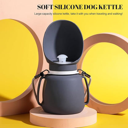 NVTED Silicone Dog Water Bottle, Pet Accompanying Water Cup Foldable Travel Drinking Bowl with Leak-Proof Design for Pets, Dog Water Dispenser for Outdoor