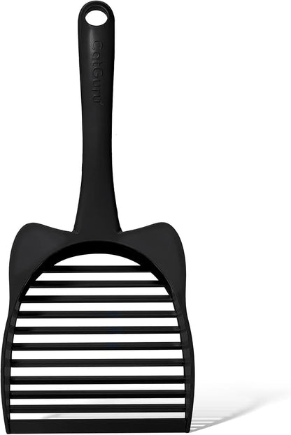 CatGuru Cat Litter Scoop, Jumbo Litter Scoop, Litter Scooper with Deep Shovel & Long Handle, Super Fast Sifter, Durable Kitty Litter Scoop, Cat Stuff, Kitten Supplies (Black)