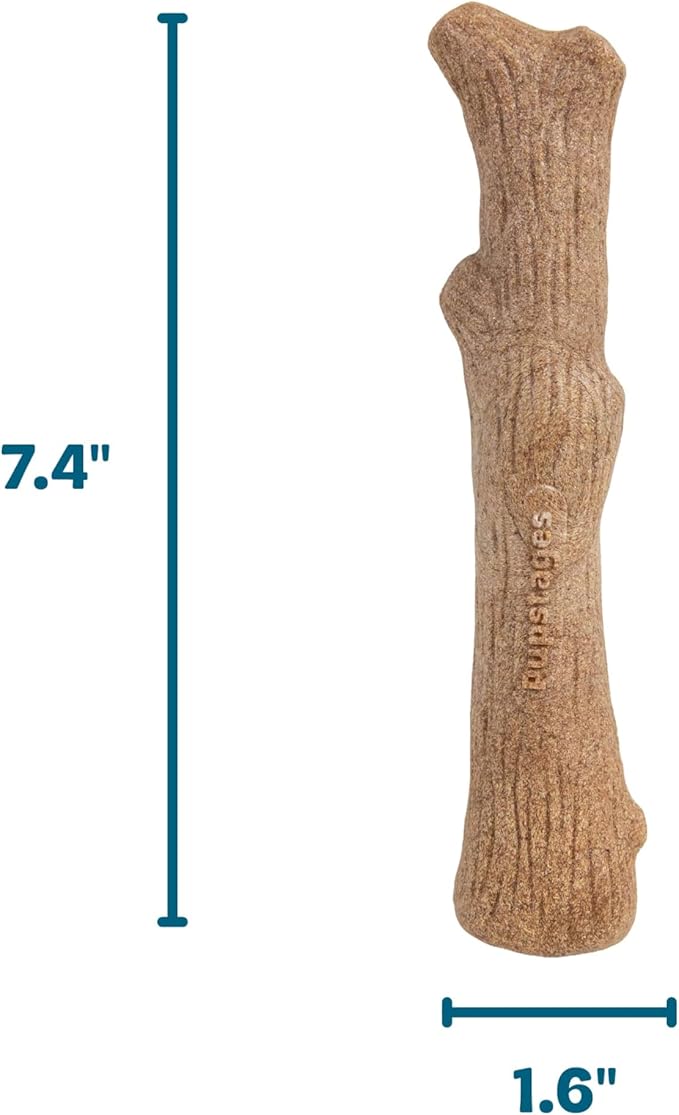 Pupstages Dogwood Dog Chew Toy – Real-Wood Blend, Natural Flavor & Texture, Moderate Chewers, Medium, 7.4"