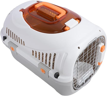 Hard Shell Plastic Pet Airline Crate, Travel Carrier for Cats and Dogs, Backpack Design Carrier with Secure Space, Meets Airline Regulations, Ideal for Outdoors Trip