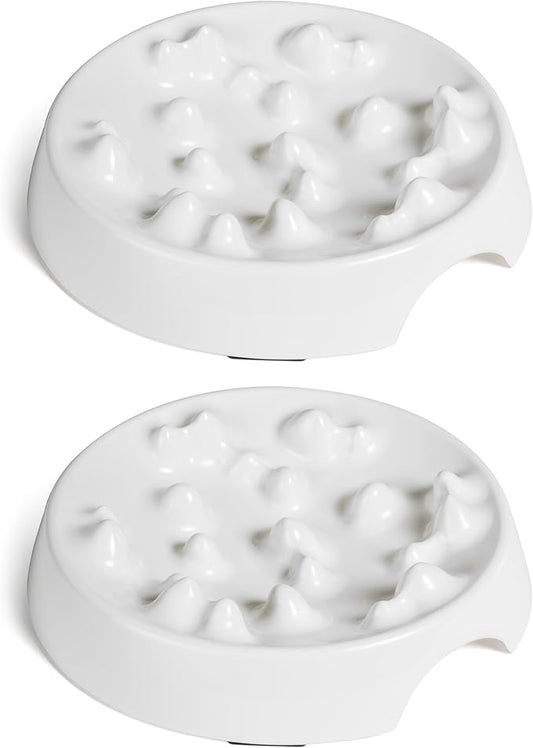 CatGuru Cat Bowls, Whisker Friendly Food Bowl for Indoor Cats, Reliefs Whisker Fatigue, Wide Kitten Dish, Non Slip Pet Dishes, Shallow Pet Plates