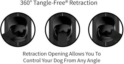 TUG Monochrome Tiny 360° Tangle-Free Retractable Dog Leash | Cat Leash | 10 ft Strong Nylon Tape (Tiny, Black)