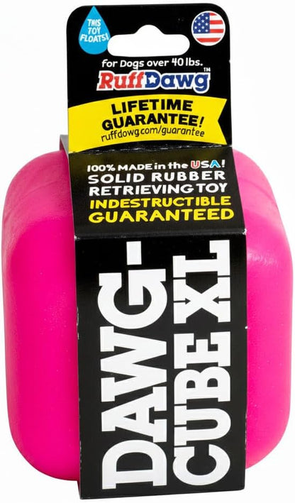 Ruff Dawg Cube XL 3.5 Indestructible Dog Toy – Heavy-Duty Rubber Fetch & Chew Toy for Aggressive Chewers – Erratic Bounce, Floats, BPA & Latex Free – Made in USA