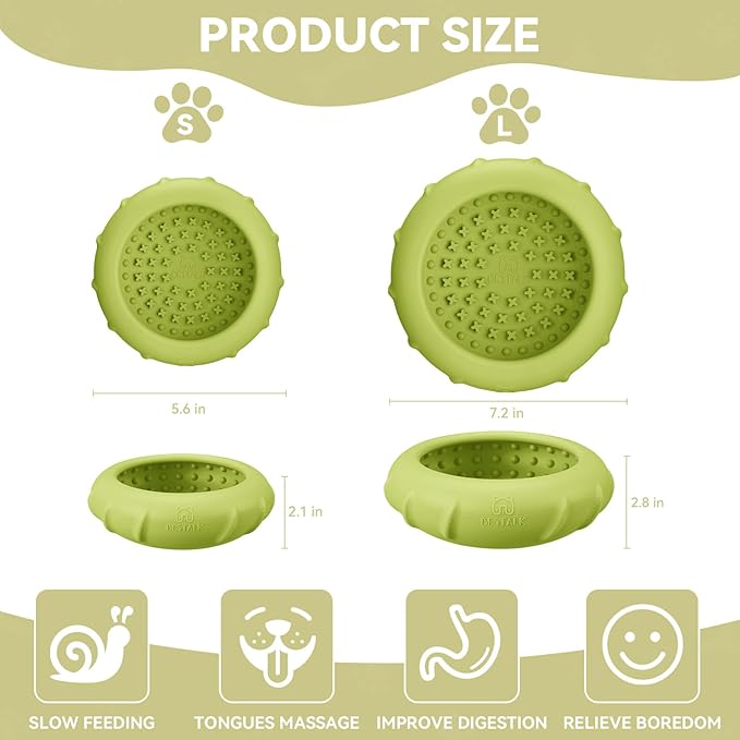Dog Lick Bowl, Bestalk Wobbly Freeze Bowl Enrichment Feeder for Dogs, Anxiety Relief Lick Mat Puzzle Toy for Distraction, BPA Free Silicone, Dishwasher Safe(Green,L)