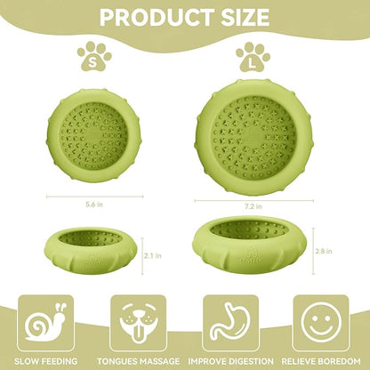 Dog Lick Bowl, Bestalk Wobbly Freeze Bowl Enrichment Feeder for Dogs, Anxiety Relief Lick Mat Puzzle Toy for Distraction, BPA Free Silicone, Dishwasher Safe(Green,L)