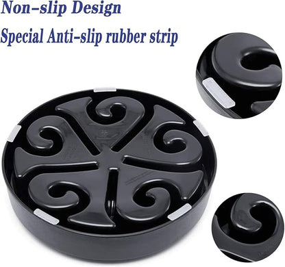 Dog Bowl Slow Pet Feeders Non Skid Bowl Dog Water Bowl Dry Food Bowl Slow Feeder Fun Bowl Slow Eating Bowl for Small Dog Large Dog Medium (Black, M)
