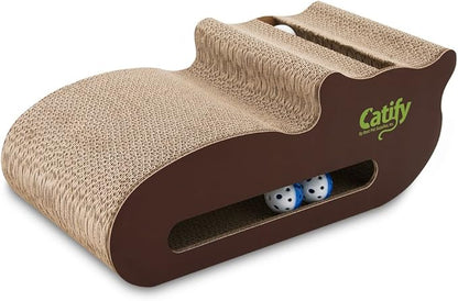 Best Pet Supplies Catify Cat Scratcher, Fun Interactive Scratchers, Posts, Poles, Claw Safe, Furniture Saver Indoor Play Support Natural Cat Behaviors Heavy Duty - Cat-Shape, 18.5 x 10.75"