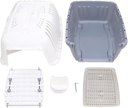 Dog Crate, Airline Approved Comfortable Breathable Lightweight Dog Carrier, Pet Carrier with Plastic Wire Door and Stay Dry Moat for Cats Dogs Rabbits