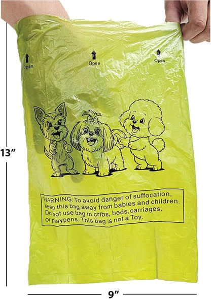 Level One Pets Pet Poop Leak Proof Waste Bags with Dispenser and Leash Clip, Lavender Scented, 9" x 13" Large Size Bags (360)