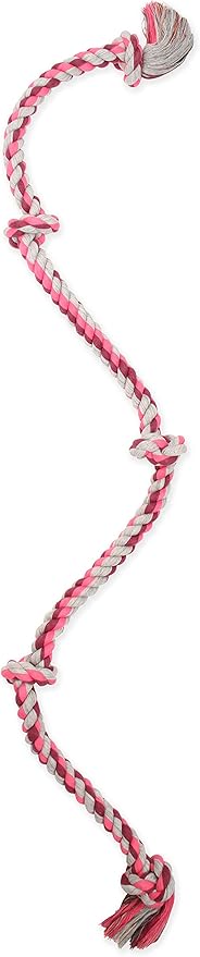 Mammoth Pet Products Flossy Chews Color Rope Tug – Premium Cotton-Poly Tug Toy for Dogs – Interactive Dog Rope Toy – Tug Dog Chew Toy, Beige, super xl 72”, 20042F