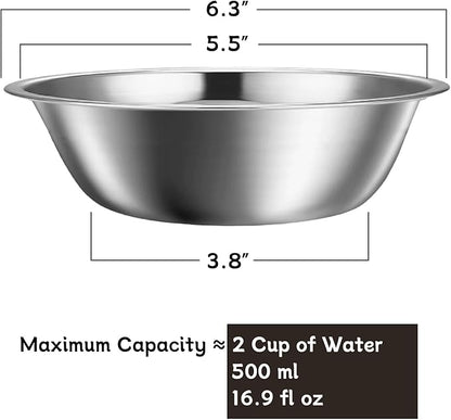 kathson 2 Pack Stainless Steel Dog Bowls, Dog Water and Food Bowl Set, Metal Puppy Bowls, Pet Dishes for Small Dogs and Cats