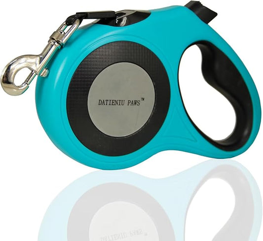 Retractable Dog Leash Strong Nylon Tape 16Ft Reflective Stitch for Night Walking One-Handed Brake Anti-Slip Handle XL Blue