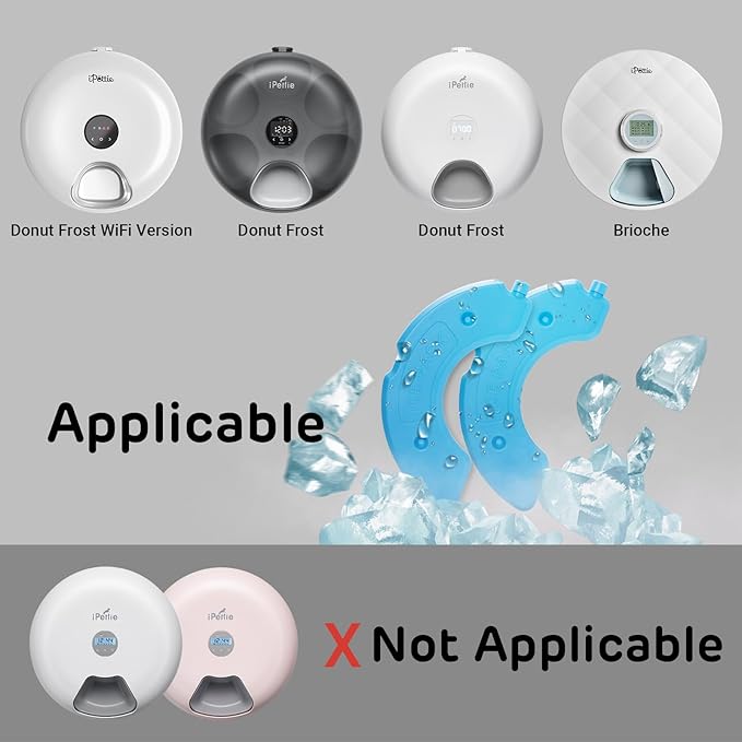 iPettie Replacement Ice Packs for Donut Frost Automatic Pet Feeder and Brioche Automatic Pet Feeder, Model Number IP-FD-C01-I2, 2-Pack