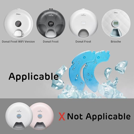 iPettie Replacement Ice Packs for Donut Frost Automatic Pet Feeder and Brioche Automatic Pet Feeder, Model Number IP-FD-C01-I2, 2-Pack