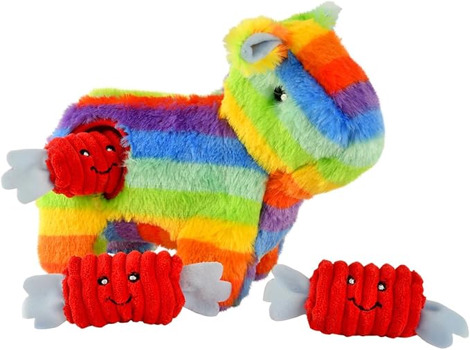 ZippyPaws Burrow - Interactive Dog & Puppy Toys for Boredom, Stimulating Pet Products to Keep Them Busy, Hide & Seek Plush Dog Puzzle, Enrichment Squeaky Toy, for Small & Medium Dogs - Piñata