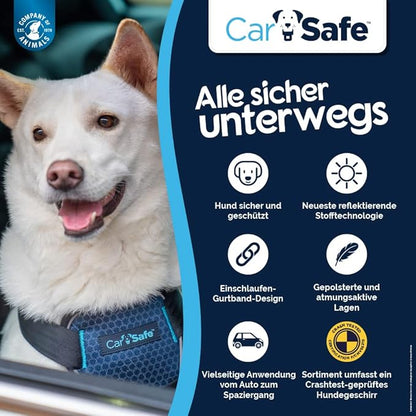 CarSafe Crash Tested Dog Safety Harness - Crash Tested to 32Kg/70lbs, Safely Secure Dog in The Car, Comfortable and Padded Design. for Toy, Small, Medium and Large Dogs (Size X-Small)