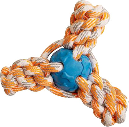 Snugarooz Mini Fling N' Fun Dog Toy – Strong Rubber & Rope Chew Toy for Aggressive Chewers - Perfect for Small Dogs - Aid Dental Health