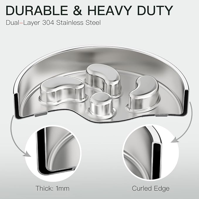 Slow Feeder Dog Bowl-3Cups for Large Breeds, Double Wall Food-Grade Stainless Steel, Heavy Duty with Non-Slip Rubber Base, Puzzle Maze Bowl to Slow Down Eating