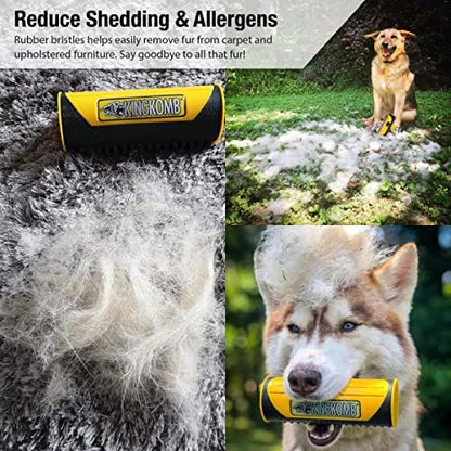 King Kanine Deshedding Dog Brush - Self Cleaning Deshedding Brush for Cats Dogs and Horses - Pet Comb for Grooming and Removing Loose Hair - Designed for Short to Medium Coats of All Stages - Image 5
