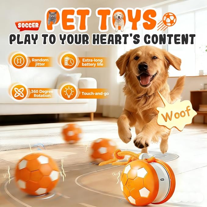 Interactive Dog Toys, Moving Interactive Dog Ball with Touch Activated, Automatic Rolling Ball Toys for Puppy/Medium Dogs, Squeaky Dogs Toy Active Rolling Wicked Balls for Daily Training (BLUE-3)
