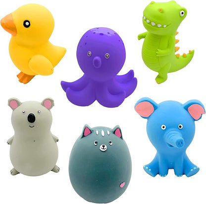 Jalousie 4 Inch Latex Dog Squeaky Toys, Soft Rubber Chew Toy, Animal Ball for Puppy Small Medium Pets (5 Pack)