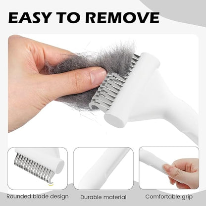 Cat Brush, Pet Hair Removal Tool, Lightweight Deshedding Dog Brush,Cat Brushes for Indoor Cats,Dematting Comb for Dogs Cats,Remove Loose Hair,Pet Grooming Undercoat Rake(White)