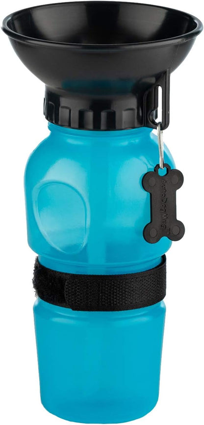 Highwave AutoDogMug Portable Dog Water Bottle, Squeeze Water Bottle with Built-in Travel Bowl for Dogs, Leak-Resistant BPA-Free Dog Water Dispenser for Walking, Hiking & Travel 20 oz (Blue)