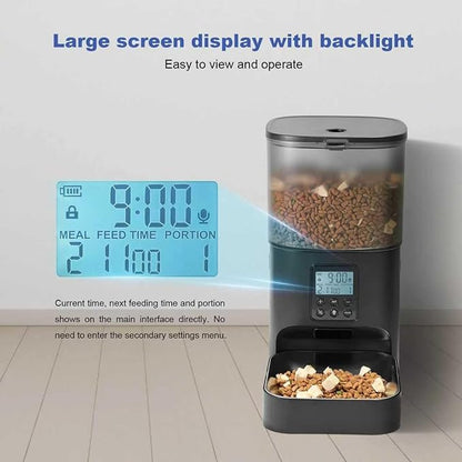 ANDOLL HOME Automatic Cat Feeder, Cat Food Dispenser with 10s Voice Recorder, Pet Feeder up to 8 Meals per Day, Timed Feeder with Dry Food Sealed Ring