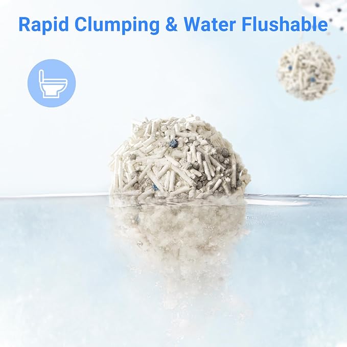 ELS PET Clumping Cat Litters 2 Packs, Strong 3 in 1 Mixed Cat Litter, Unscented Ultra Absorbent and Fast Drying Cat Litter, Flushable Odor Eliminating