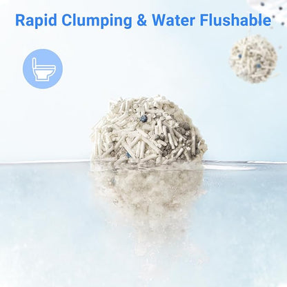 ELS PET Clumping Cat Litters 2 Packs, Strong 3 in 1 Mixed Cat Litter, Unscented Ultra Absorbent and Fast Drying Cat Litter, Flushable Odor Eliminating