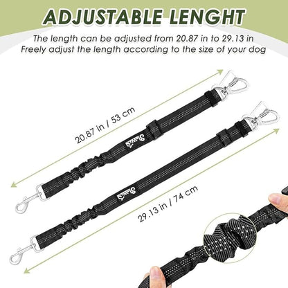 Lukovee Dog Seat Belt for Car, Adjustable Dog Car Harness for Large Medium Small Dogs, Soft Padded & Breathable Mesh Dog Seatbelt with Car Strap and Carabiner (Black,S)