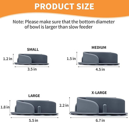 Slow Feeder Dog Bowls Insert, Animire Soft Silicone Slow Eating Dog Food Bowl for Small, Medium and Large Dogs, Compatible with Regular and Elevated Bowls