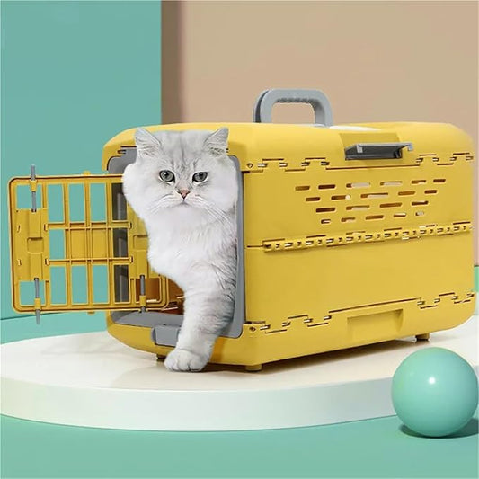 Portable Foldable Pet Kennel, Breathable Check-in Carrier for Cats and Small Dogs(K)