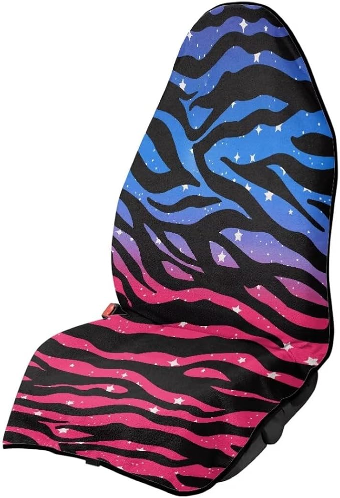 Coldinair Zebra Strips Waterproof Towel Car Seat Cover Front Seats Only for Post,Sports for Workout,Beach,Hiking,Non-Slip Bucket Seat Protector Universal Fits for Cars,Van,Truck,SUV,Sedan