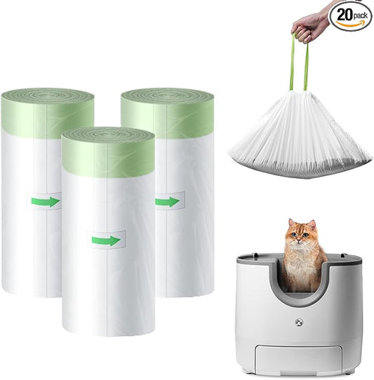 Litter Bags - Perfect Fit for Furoomatepet Box(F8), Built-in Drawstring & 8kg Capacity for Self-Cleaning Litter Box
