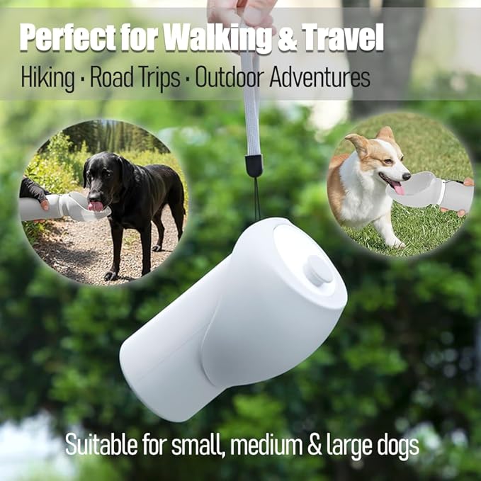Foldable Dog Water Bottle for Small Dogs & Cats, Leak-Proof Portable Pet Water Dispenser, One-Hand Operation Travel Puppy Water Cup for Walking, Hiking, Outdoor