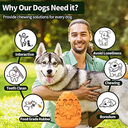 Premium Dog Toys for Aggressive Chewer Large Breed, Indestructible Tough Dog Chew Toys for Large Medium Dogs,Durable Dog Puzzle Toys Dragon Dinosaur Egg Design