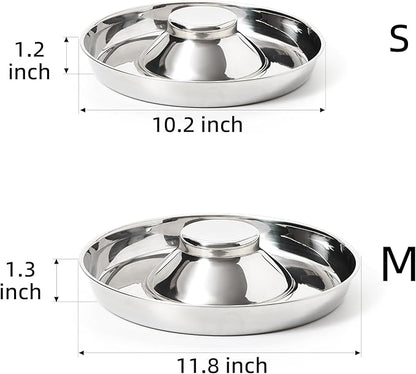 Stainless Steel Puppy Bowls, Set of 2 Puppy Feeder, Dog Food and Water Bowl, Food Feeding Weaning for Small Medium Large Dogs, Pets, S