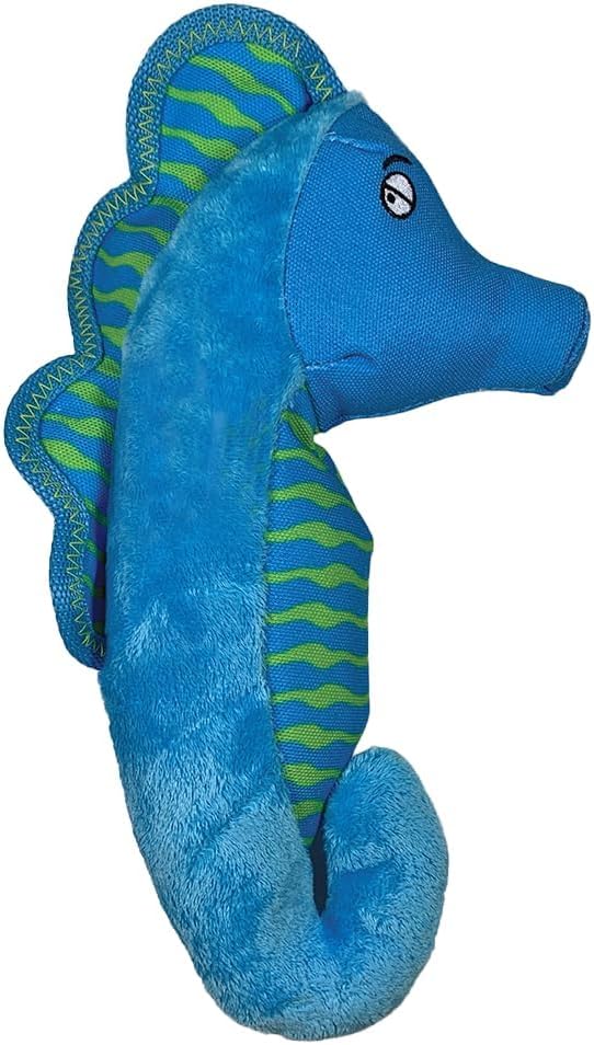 Spunky Pup Clean Earth Recycled Seahorse Dog Toy | Made from 100% Recycled Water Bottles | Eco-Friendly | Squeaker | Plush Toy for Small to Medium Dogs | Made in The USA