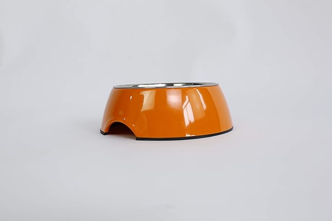 Pet Bowls Stainless Steel Dog Cat Pet Bowl Universal Pet Water and Food Bowls 4 Sizes and 5 Colors Available (M, Orange)