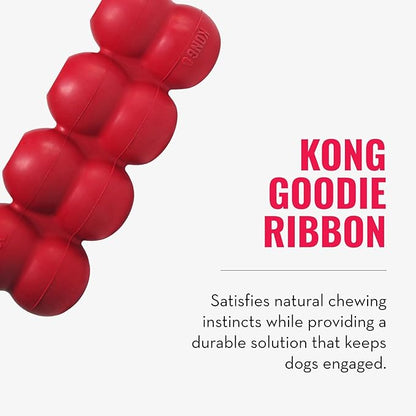KONG Ring & Goodie Ribbon - Durable Rubber Treat-Dispensing Chew Toy for Dental Health - for Medium Dogs