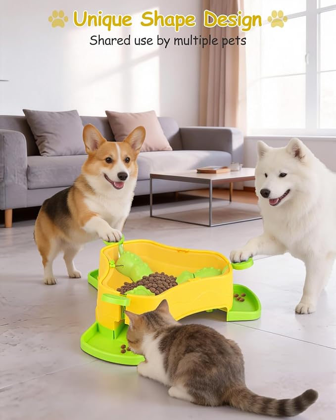 Dog Puzzle Toy, 3-in-1 Interactive Dog Puzzle Toys Press-Type Dog Treat Dispenser Toy Dog Enrichment Toy No-Slip Dog Slow Feeder Interactive Brain Training Toy for Smart Dog Cat, Green
