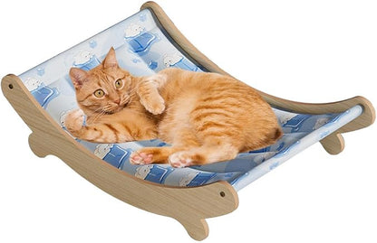 Cat Deck Chair – Pet Cooling Mat, Summer Recliner Hammock, Ice Nest Sofa Cradle | Breathable Soft Design Comfortable Resting Spot for Cats Small Pets Indoor Use