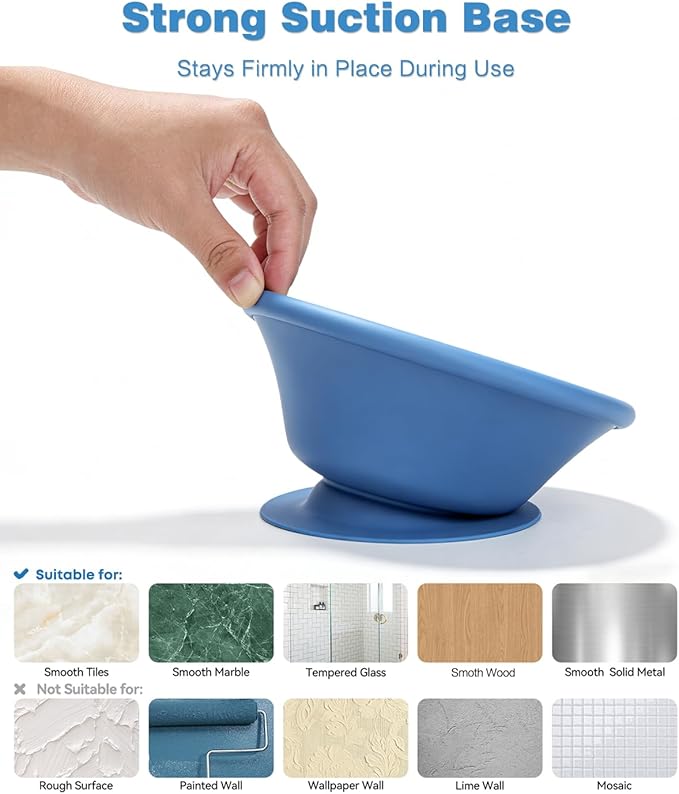 Slow Feeder Dog Bowl with Suction Cup & Reinforced Rim, 3-Cup Puzzle Maze Dog Lick Bowl for Anxiety Relief, Anti-Choking & Non-Slip, BPA-Free Silicone, for Small to Large Breeds (Blue)